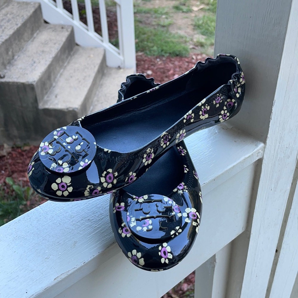 Tory Burch Minnie Patent Leather Travel Ballet